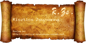 Risztics Zsuzsanna névjegykártya